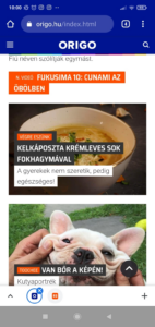 Képernyőfotó Origón a cikkemről.