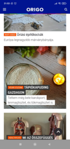 Képernyőfotó Origón a cikkemről.