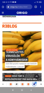 Képernyőfotó Origón a cikkemről.