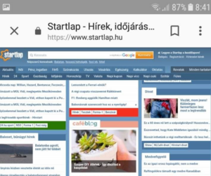 Képernyőfotó Startlapon a cikkemről.
