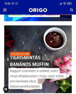 Képernyőfotó Origón a cikkemről.